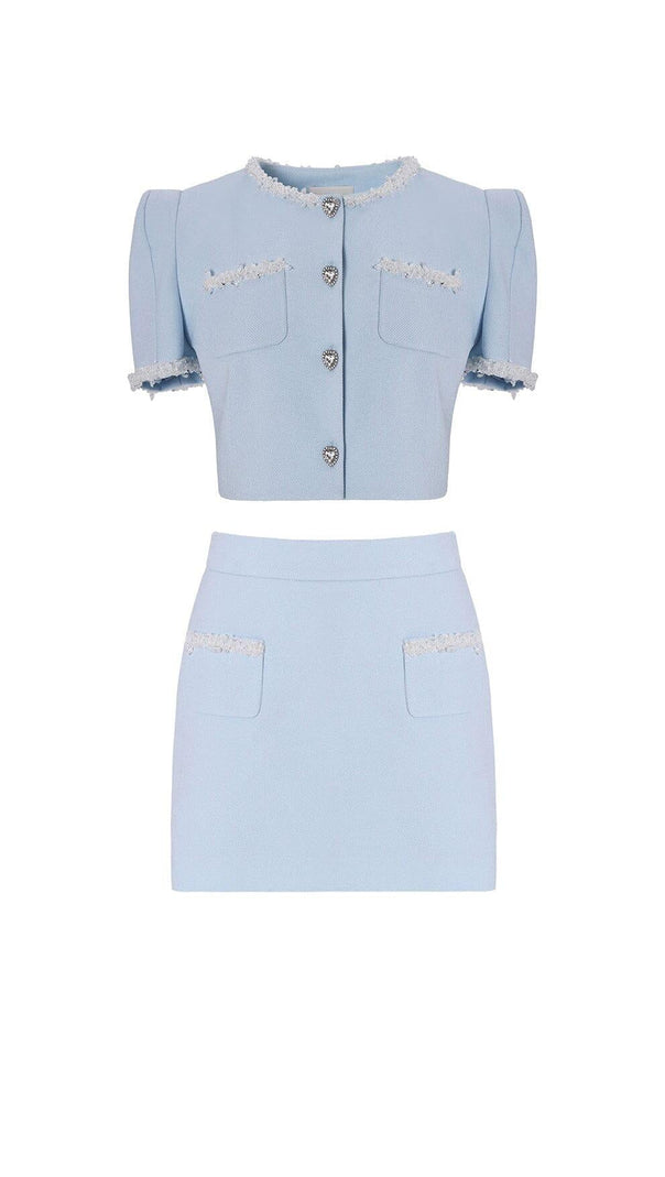 AIIZIE CRYSTAL TRIM TWO PIECE SET IN SKY BLUE - product image