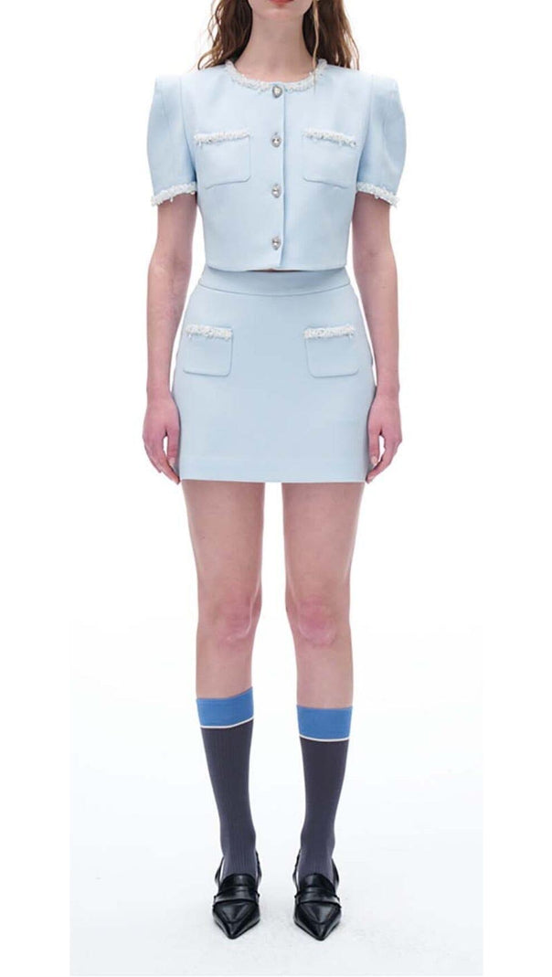 AIIZIE CRYSTAL TRIM TWO PIECE SET IN SKY BLUE - product image