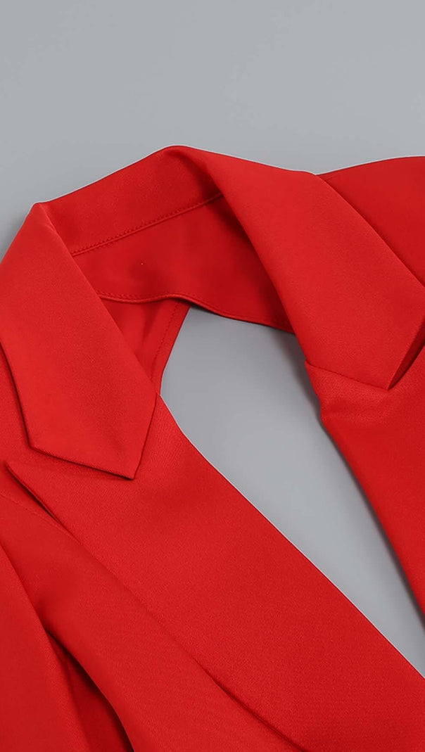 AIIZIE CUTOUT BACKLESS THREE PIECE SET IN RED - product image