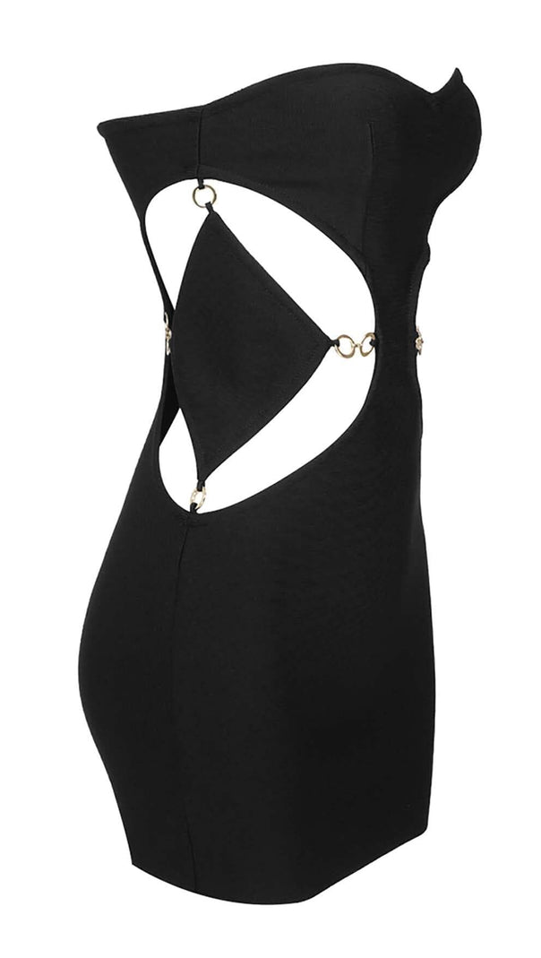 AIIZIE CUTOUT SWEATHEART NECKLINE MINI DRESS IN BLACK - product image