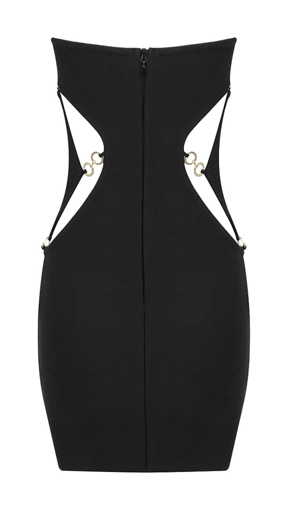 CUTOUT SWEATHEART NECKLINE MINI DRESS IN BLACK