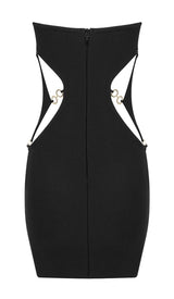 CUTOUT SWEATHEART NECKLINE MINI DRESS IN BLACK