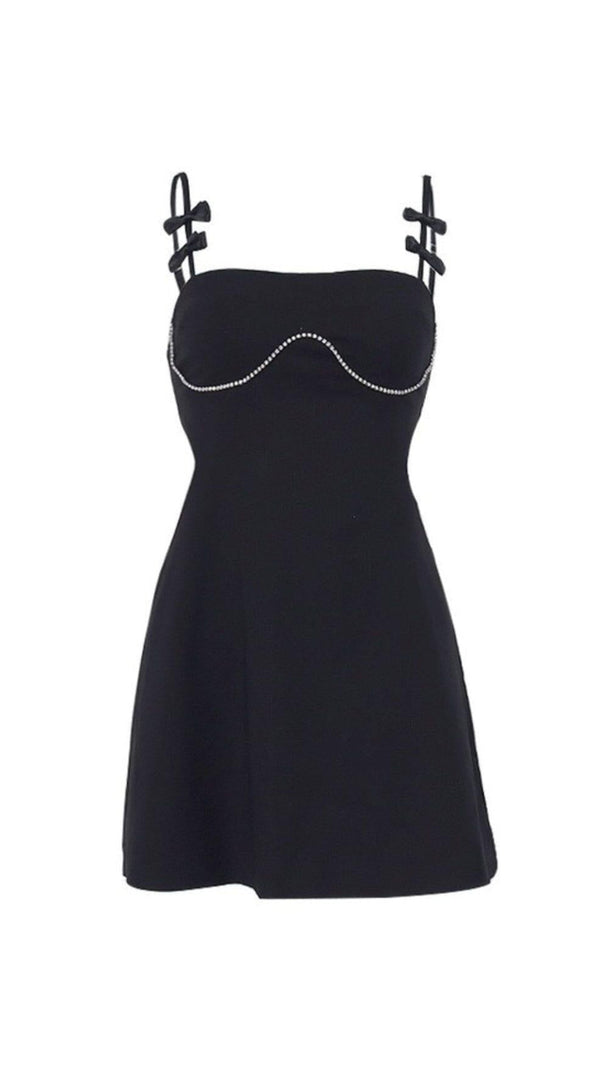 AIIZIE PARTHEA WAIST CUT OUT RHINESTONE A-LINE DRESS - product image
