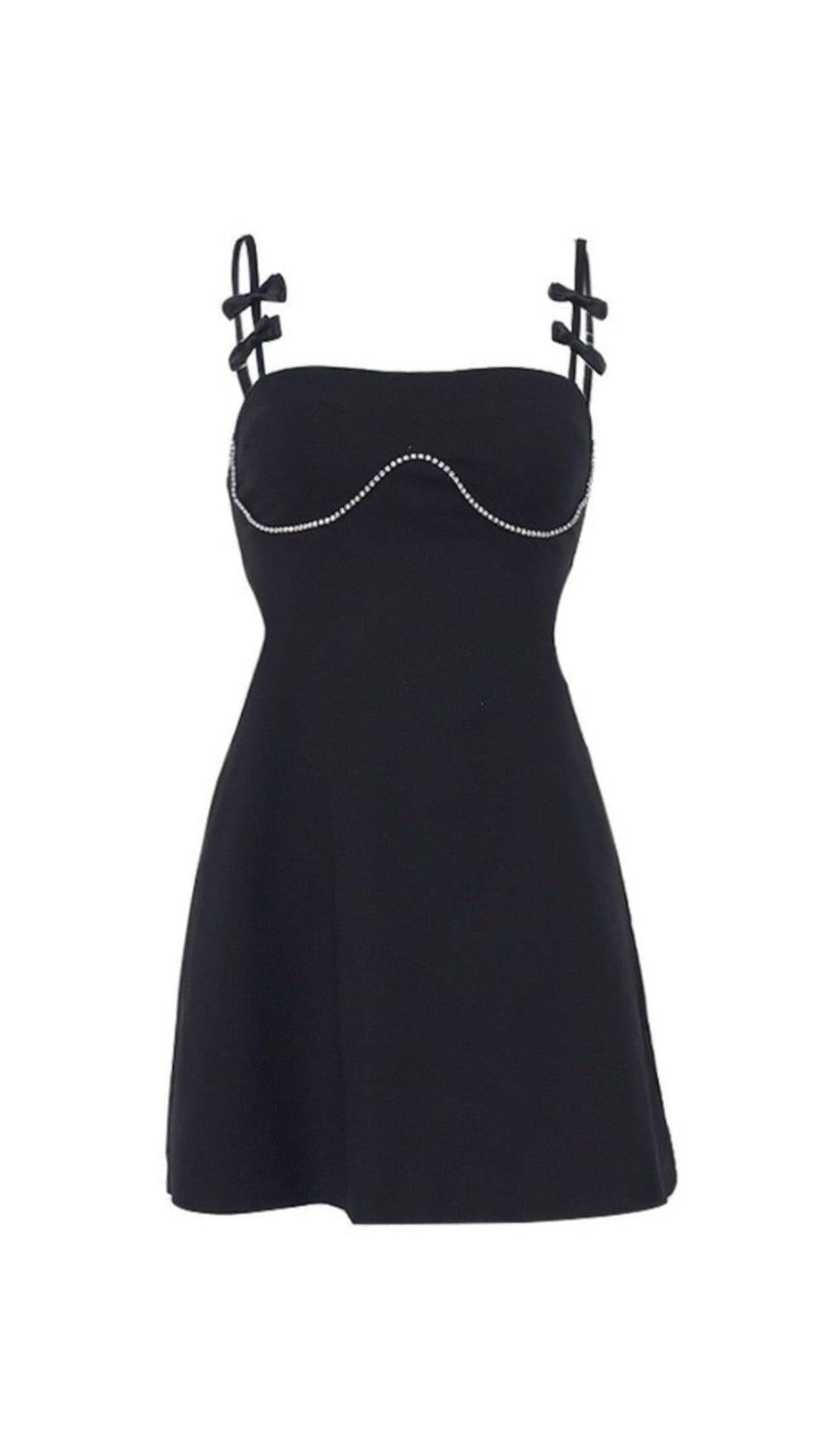 ABITO A TRAPEZIO CON STRASS E TAGLIO IN VITA PARTHEA