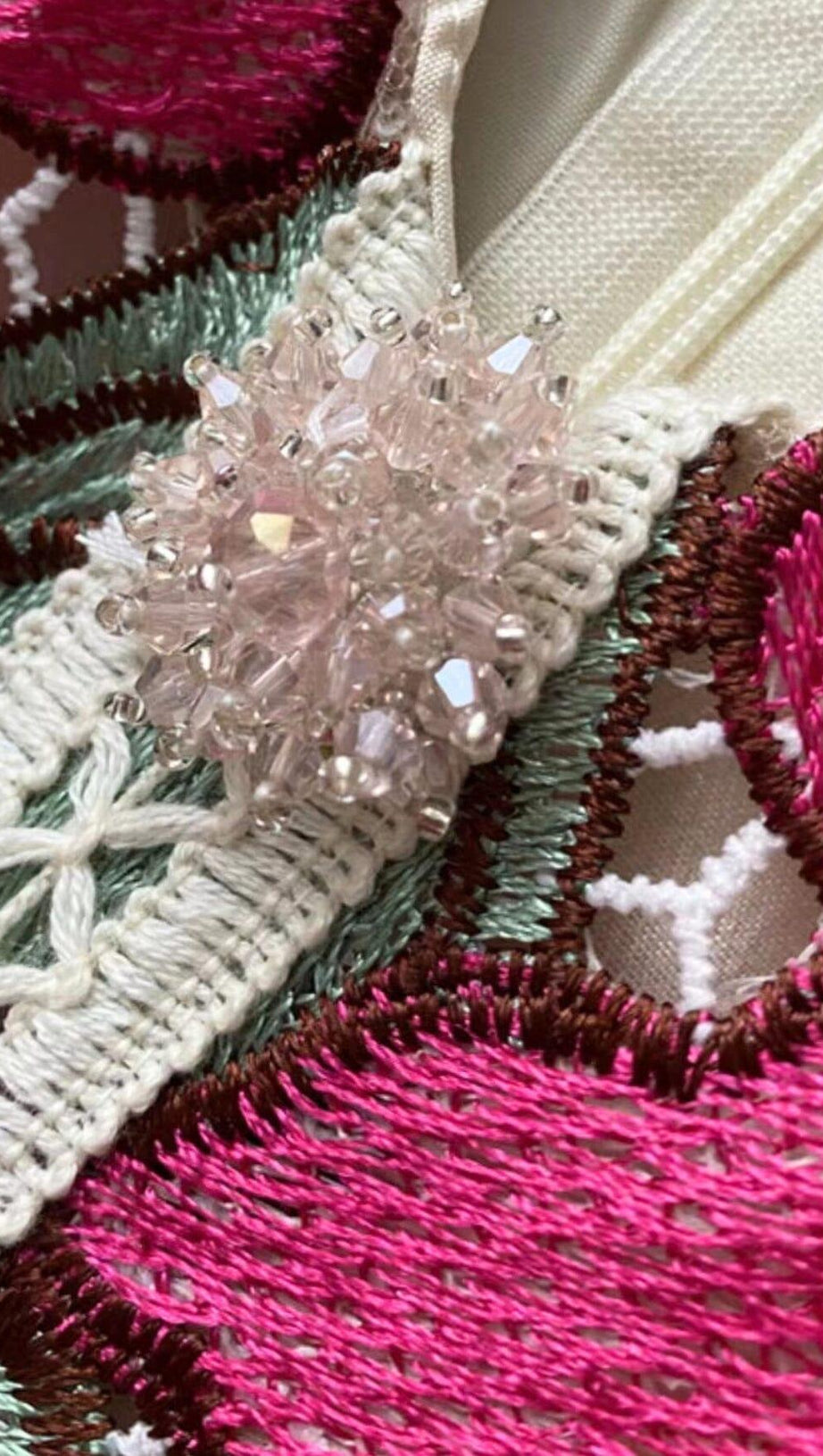 EMBROIDERY FLOWER MIDI DRESS IN RED