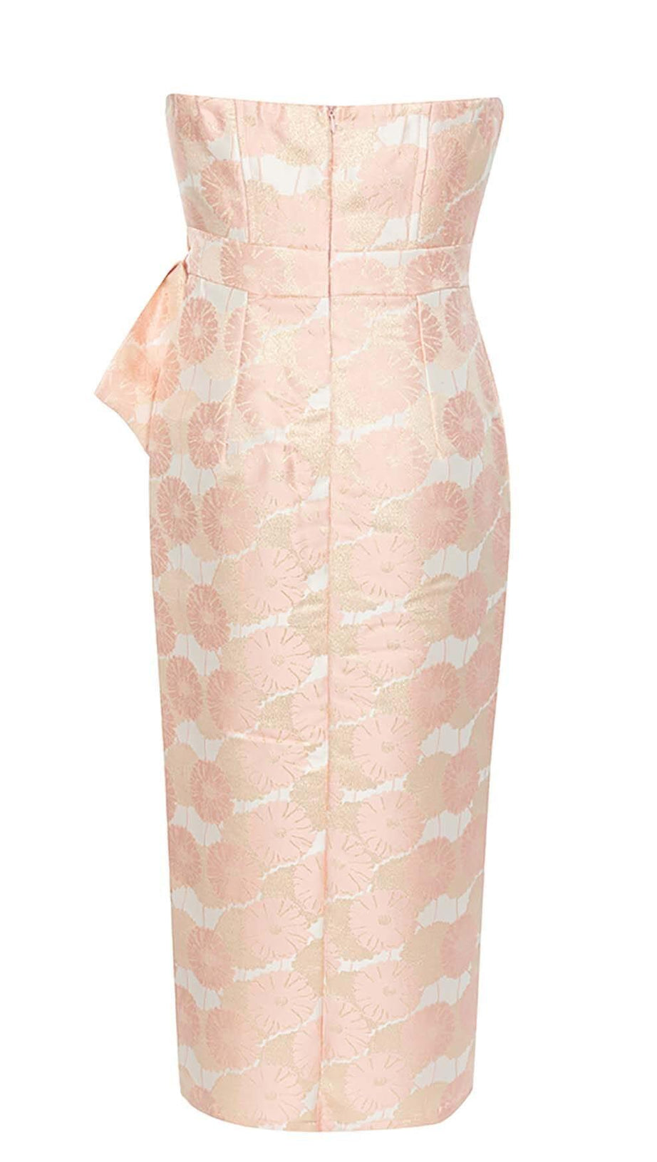 Geteiltes Midikleid mit Blumenmuster und Kreuzknoten in Pink