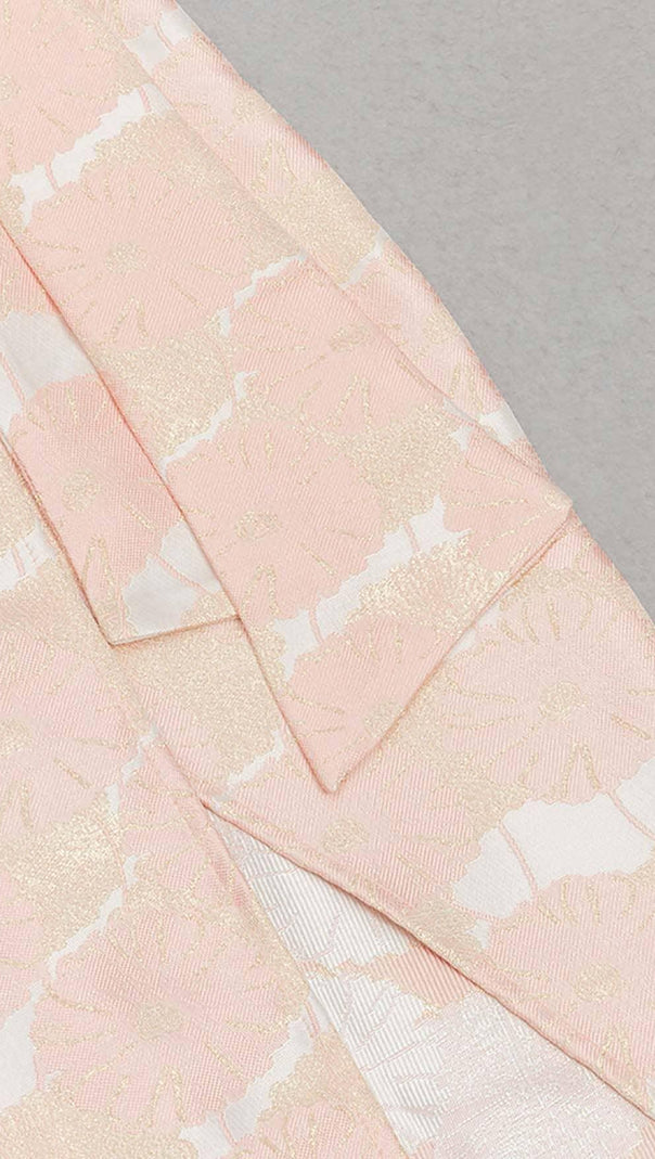 AIIZIE FLORAL CROSS KNOT SPLIT MIDI DRESS IN PINK - product image
