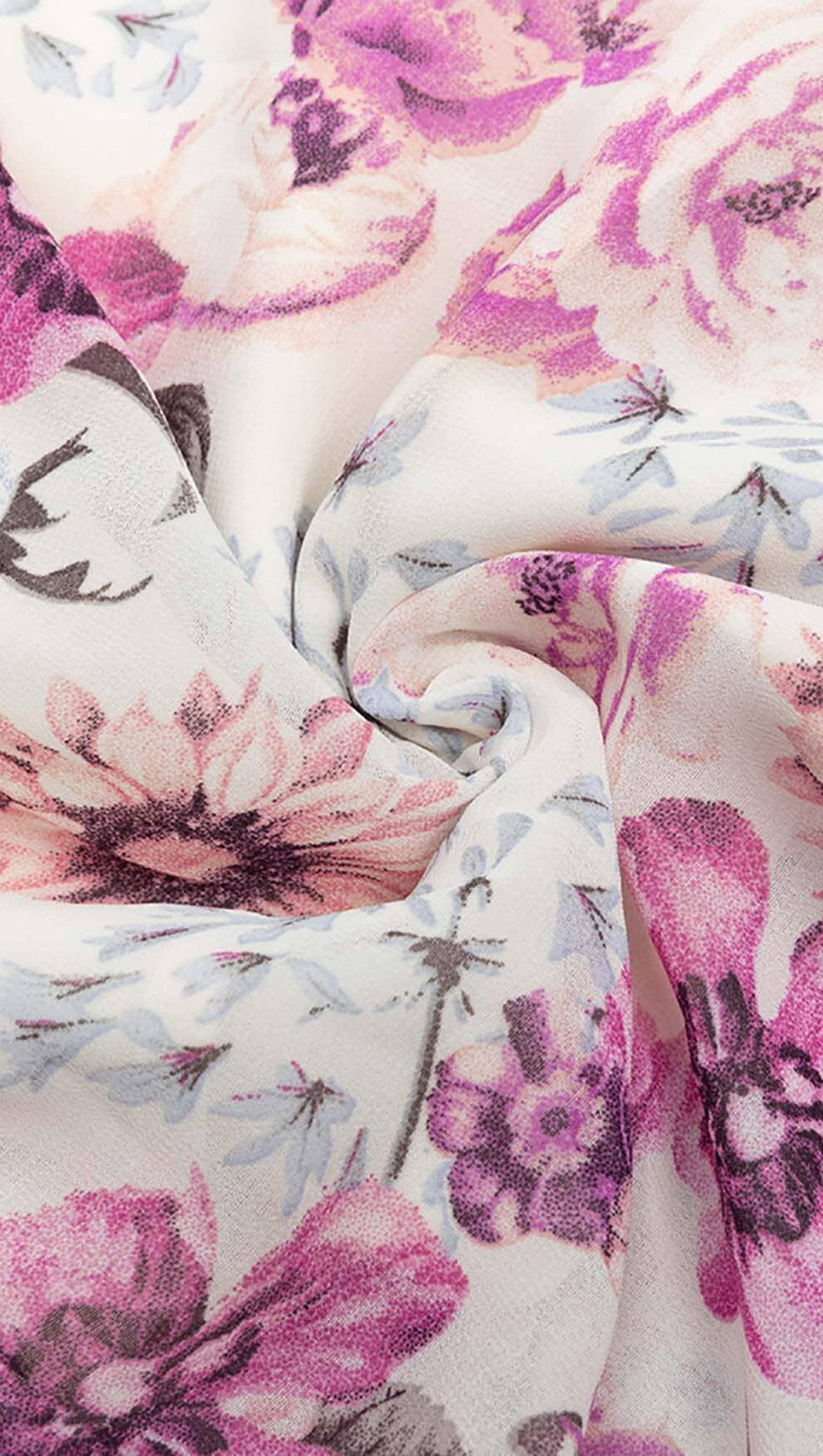 ABITO CON STAMPA FLOREALE, SPALLE SCOPERTE, SCOLLO ALTO E BASSO