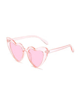 Flavia Clear Heart Glasses In Pink