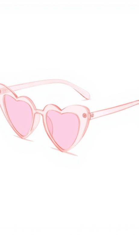 Flavia – Transparente Herzbrille in Rosa