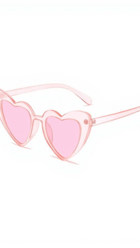 FLAVIA CLEAR HEART GLASSES IN PINK