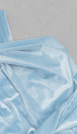 HALTER SATIN MIDI DRESS IN SKY BLUE