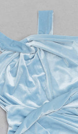 HALTER SATIN MIDI DRESS IN SKY BLUE