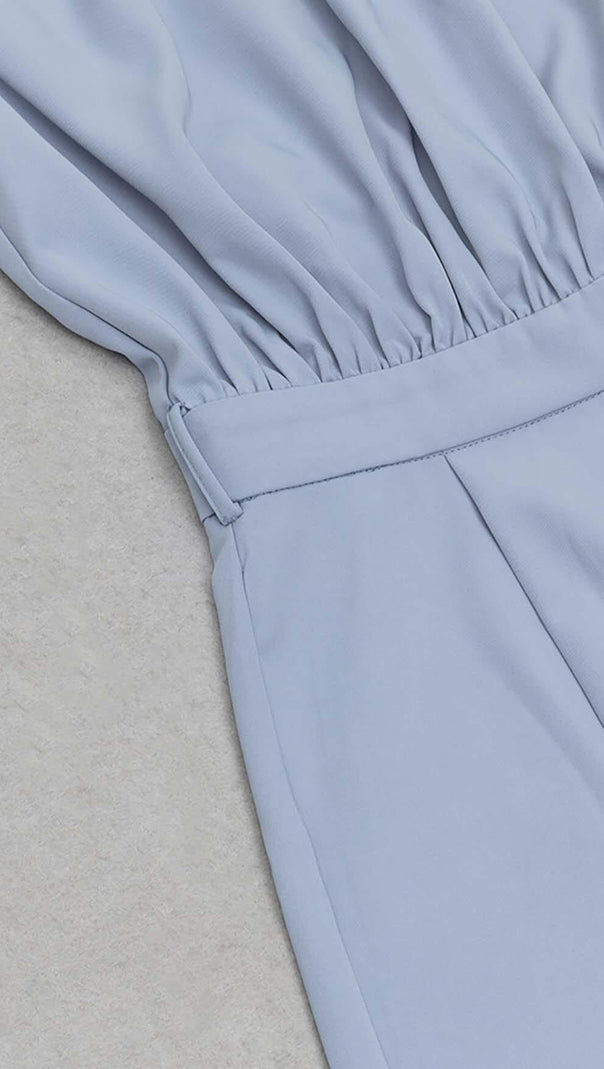 AIIZIE MOCK-NECK BELTED JUMPSUIT IN BLUE - product image