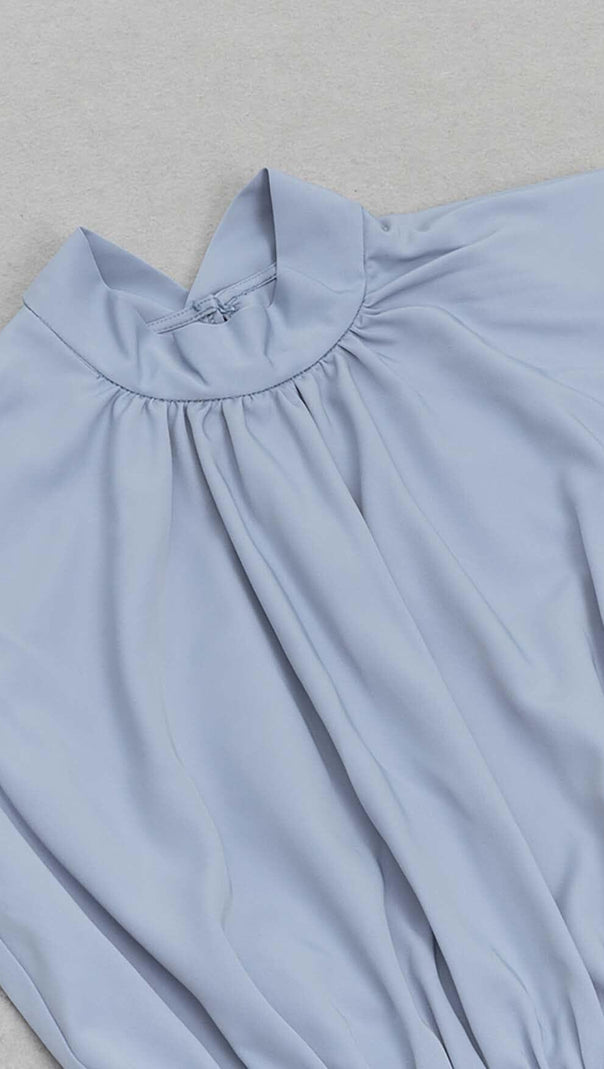 AIIZIE MOCK-NECK BELTED JUMPSUIT IN BLUE - product image