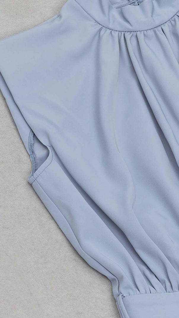 AIIZIE MOCK-NECK BELTED JUMPSUIT IN BLUE - product image