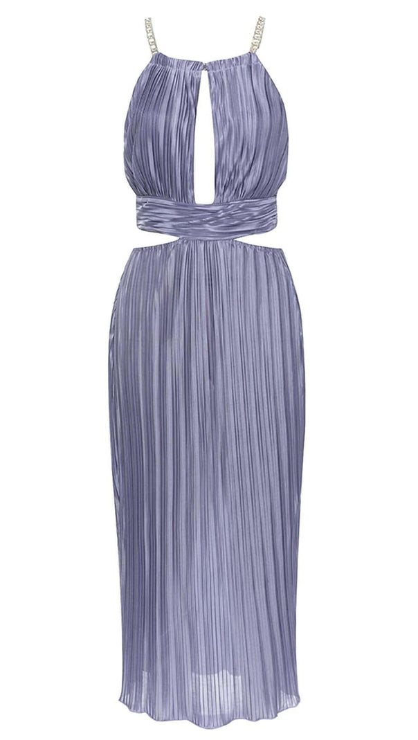 AIIZIE MOCK-NECK SLEEVELESS BELTED MIDI DRESS - product image