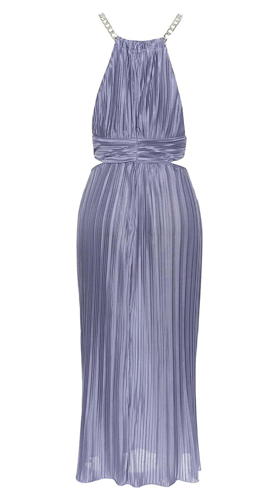 MOCK-NECK SLEEVELESS BELTED MIDI DRESS