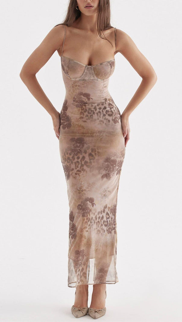 AIIZIE CREAM FLORAL PRINT MAXI DRESS - product image