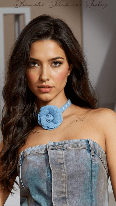 TITUS BLUE FLOWER CHOKER