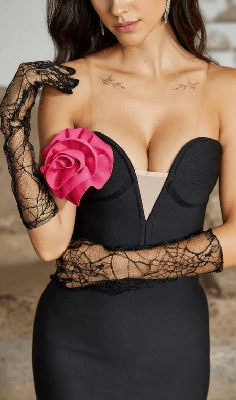 Litza Cobweb Lace Mesh Gloves