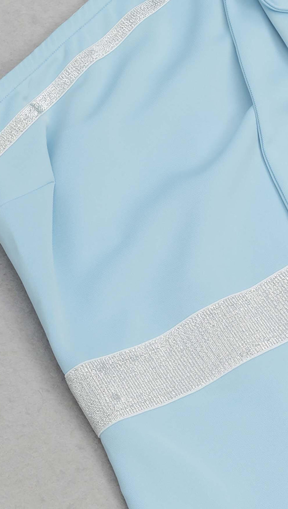 ONE SHOULDER SPLIT BACK MIDI DRESS IN BLUE