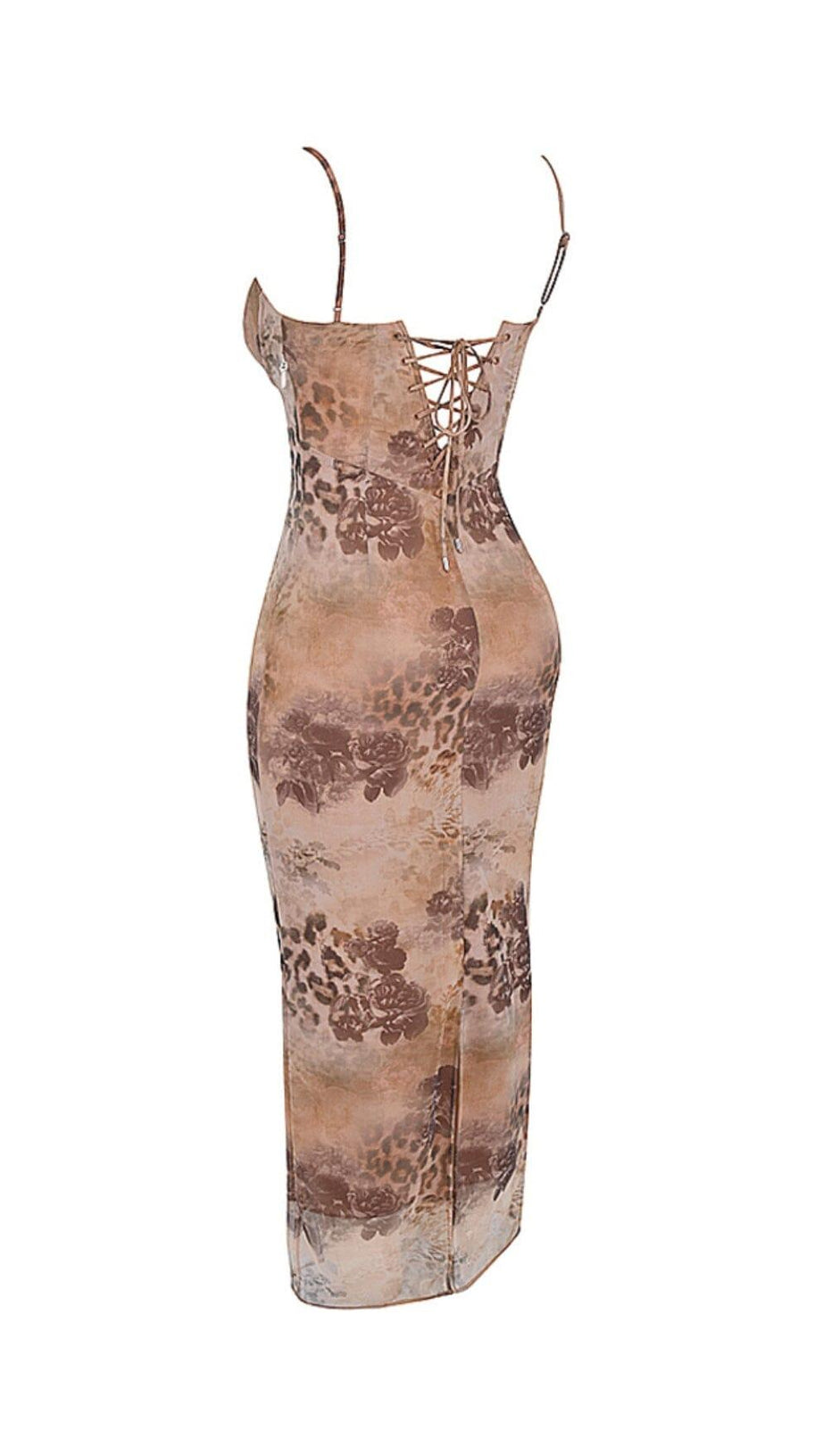 CREAM FLORAL PRINT MAXI DRESS