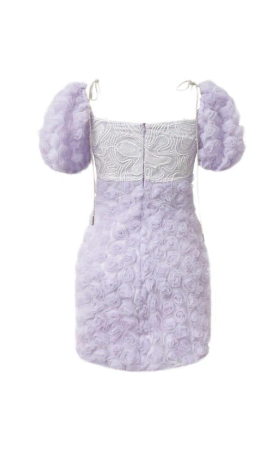 ROSE EMBELLISHED MINI DRESS IN LILAC