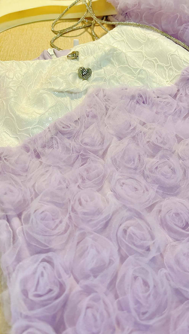 AIIZIE ROSE EMBELLISHED MINI DRESS IN LILAC - product image