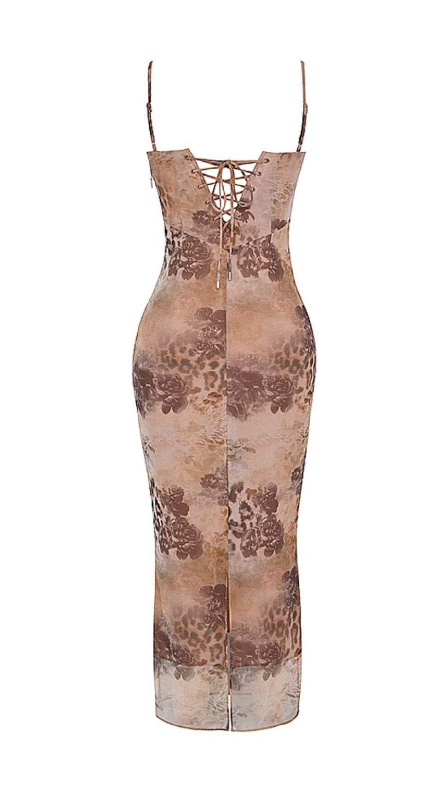 CREAM FLORAL PRINT MAXI DRESS