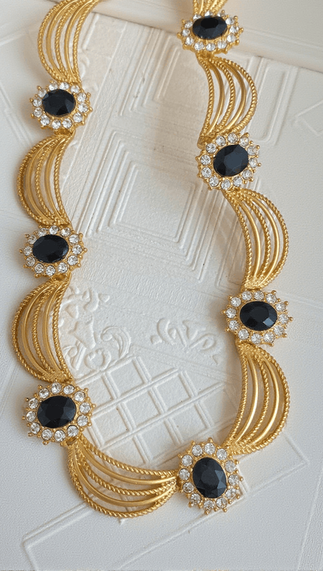 SAPPHO CURVY CRYSTAL NECKLACE