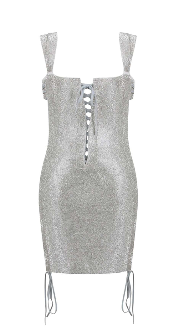AIIZIE SEQUINED GLISTENING STRAPPY MINI DRESS - product image