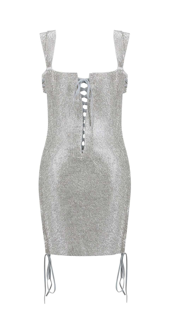 SEQUINED GLISTENING STRAPPY MINI DRESS