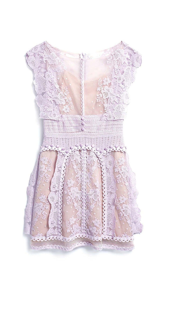 AIIZIE SLEEVELESS LACE A-LINE MINI DRESS IN LILAC - product image