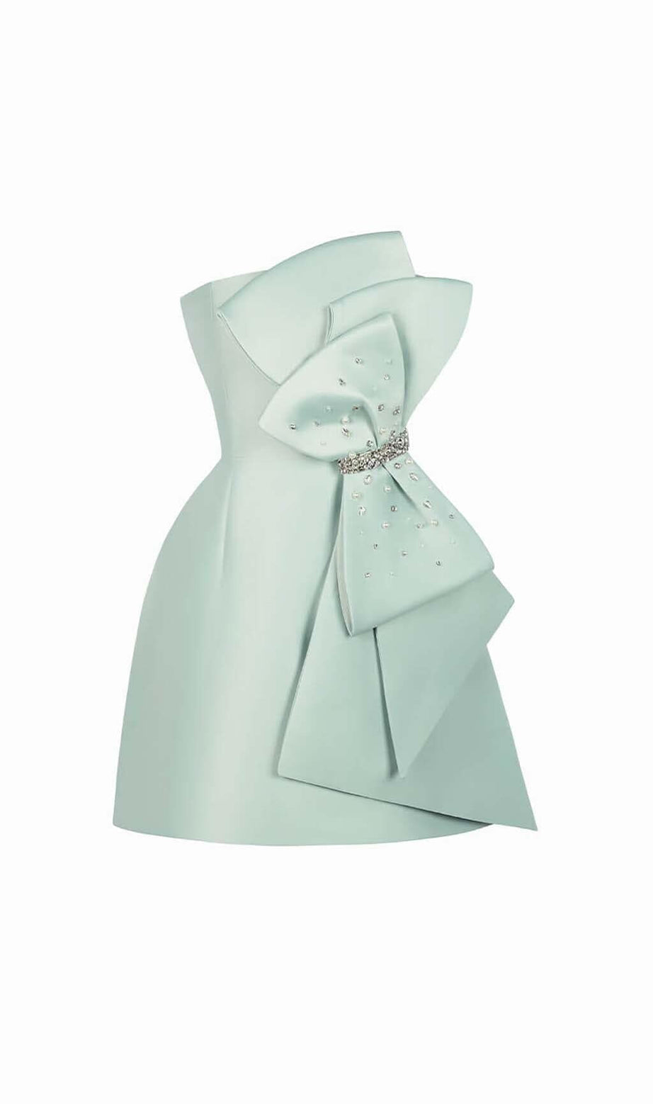 MINI ABITO CON FIOCCO SENZA SPALLINE