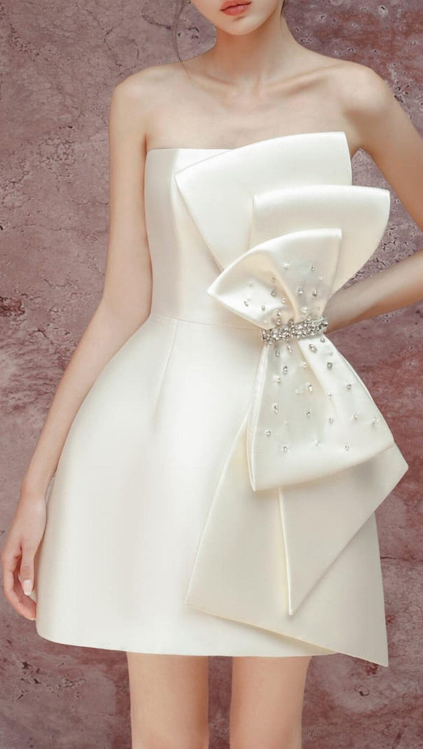 AIIZIE STRAPLESS BOW MINI DRESS - product image