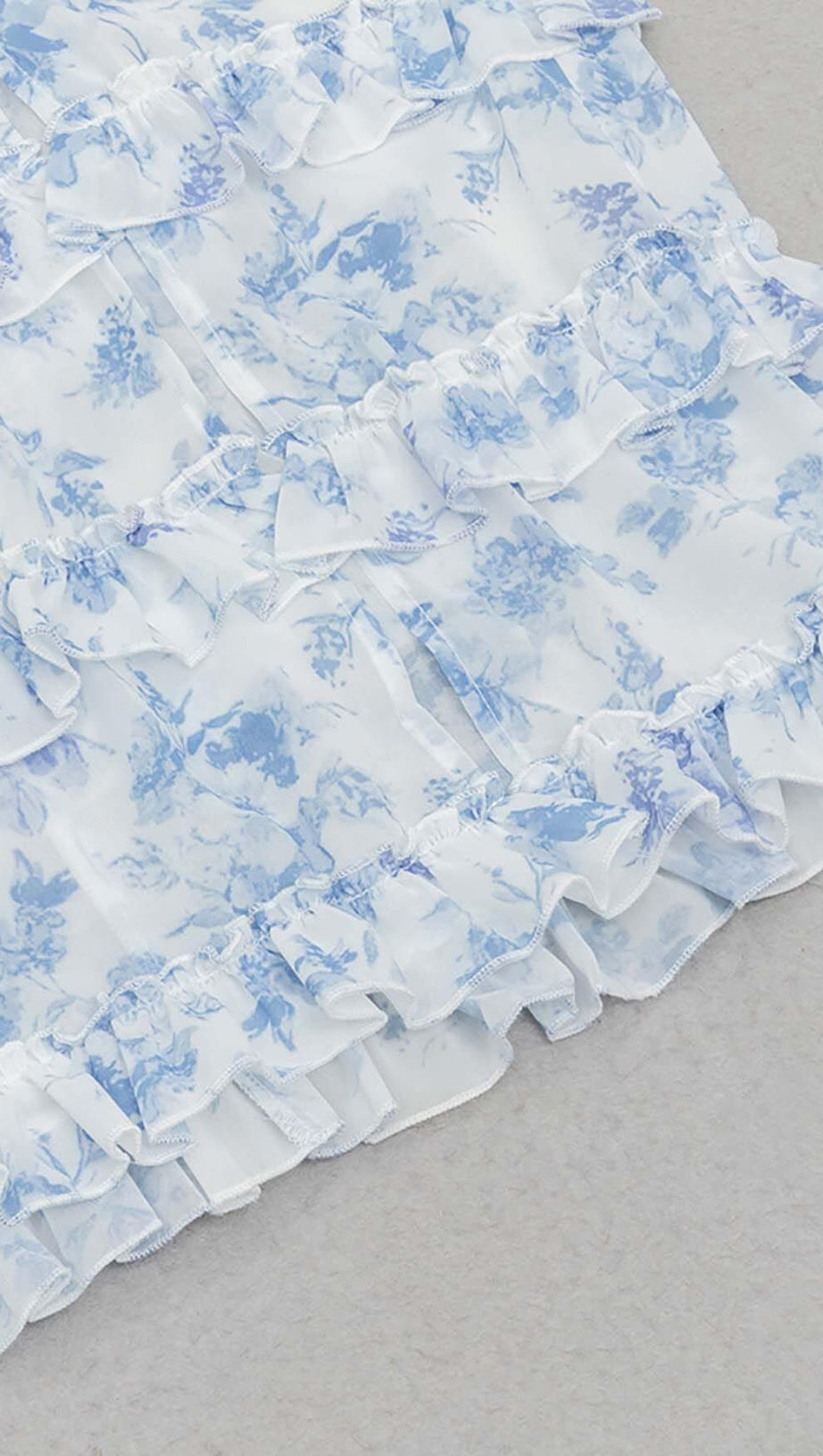 KORSETT-MAXIKLEID MIT TRÄGERN IN BLAU