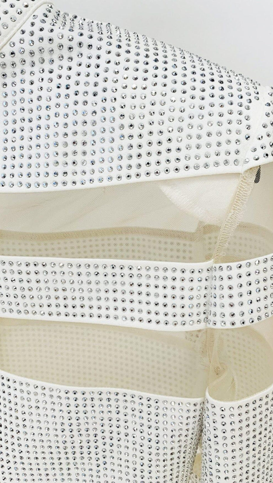 STRIPED RHINESTONE TWO PIECE SET IN SLIVER