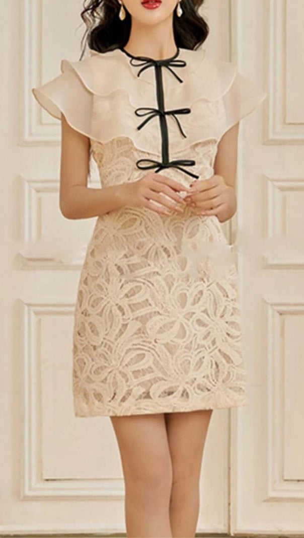 AIIZIE TIERED NECK MINI DRESS IN WHITE - product image