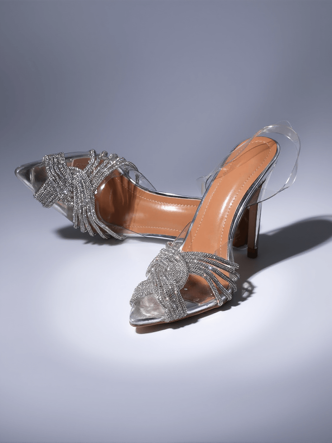 SANDALI LUMI CON CRISTALLI ARGENTO