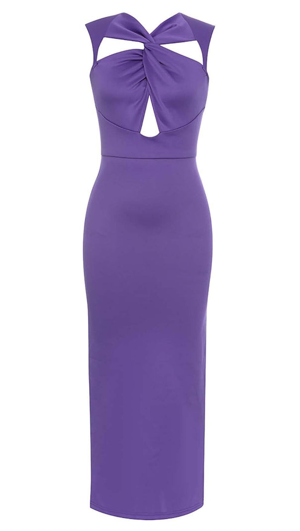 AIIZIE TWIST FRONT CUT OUT MAXI DRESS IN PURPLE - product image