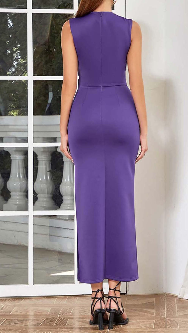 AIIZIE TWIST FRONT CUT OUT MAXI DRESS IN PURPLE - product image