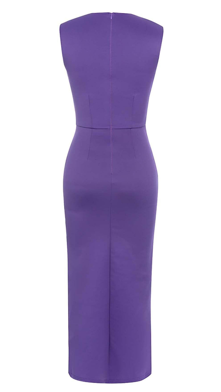 TWIST FRONT CUT OUT MAXI DRESS IN PURPLE