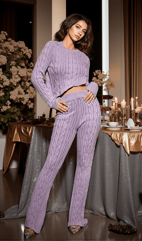 Maglia a maniche lunghe Linnet in maglia viola