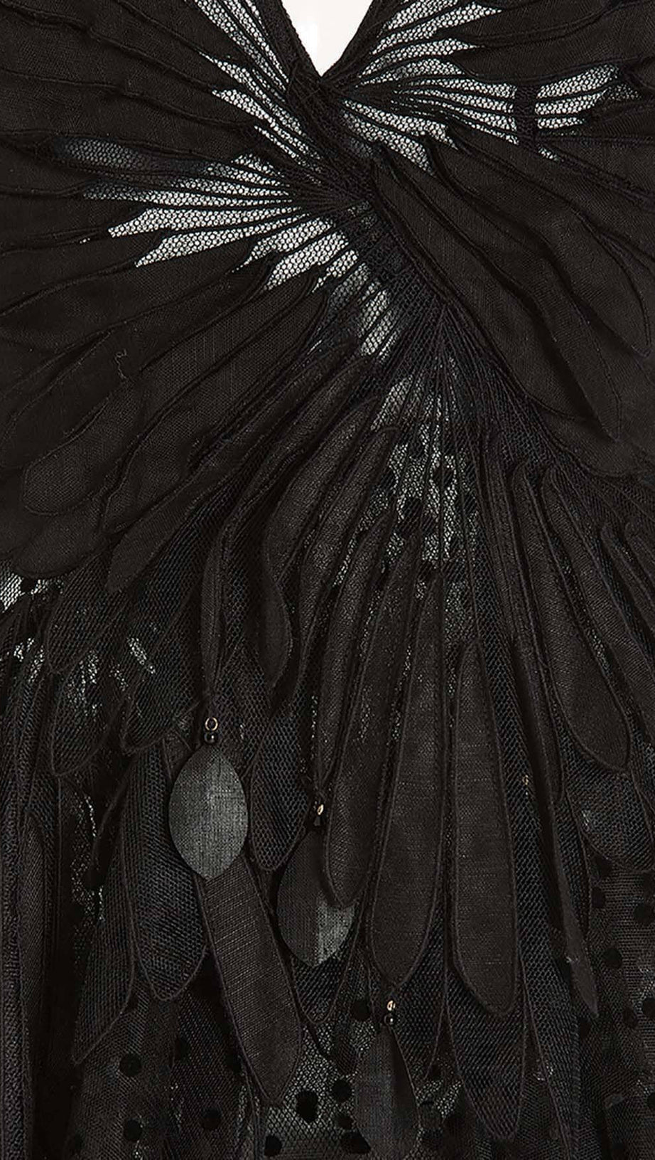 APPLIQUÉD TULLE MINI DRESS IN BLACK