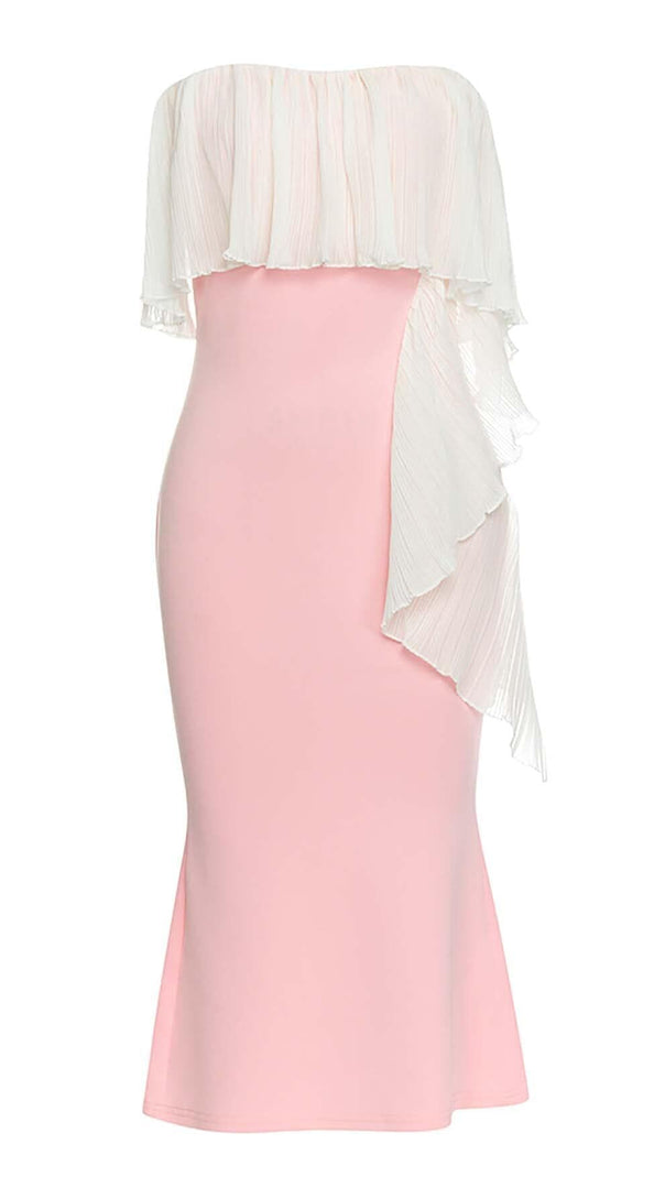 AIIZIE BANDEAU MERMAID MIDI DRESS IN PINK - product image