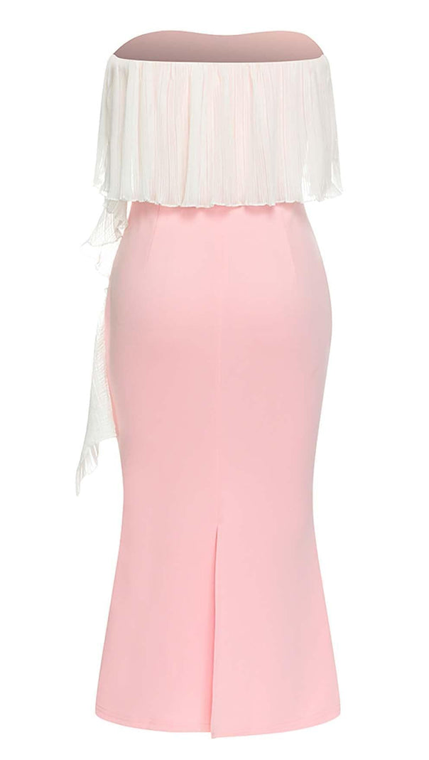 AIIZIE BANDEAU MERMAID MIDI DRESS IN PINK - product image
