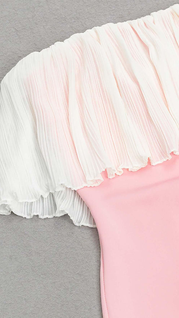 AIIZIE BANDEAU MERMAID MIDI DRESS IN PINK - product image