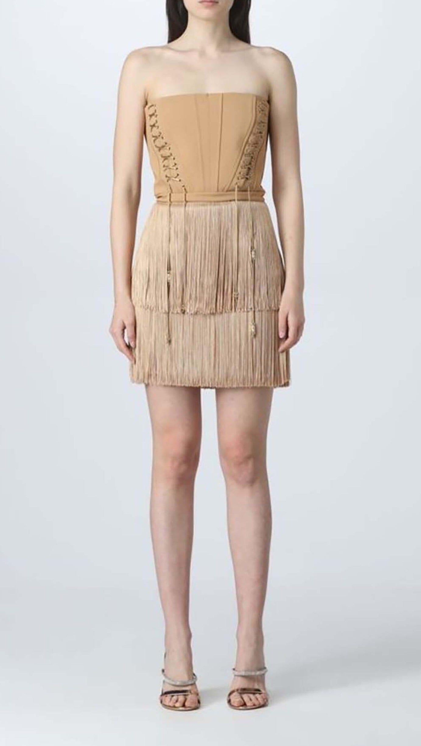 BANDEAU TASSEL MINI DRESS
