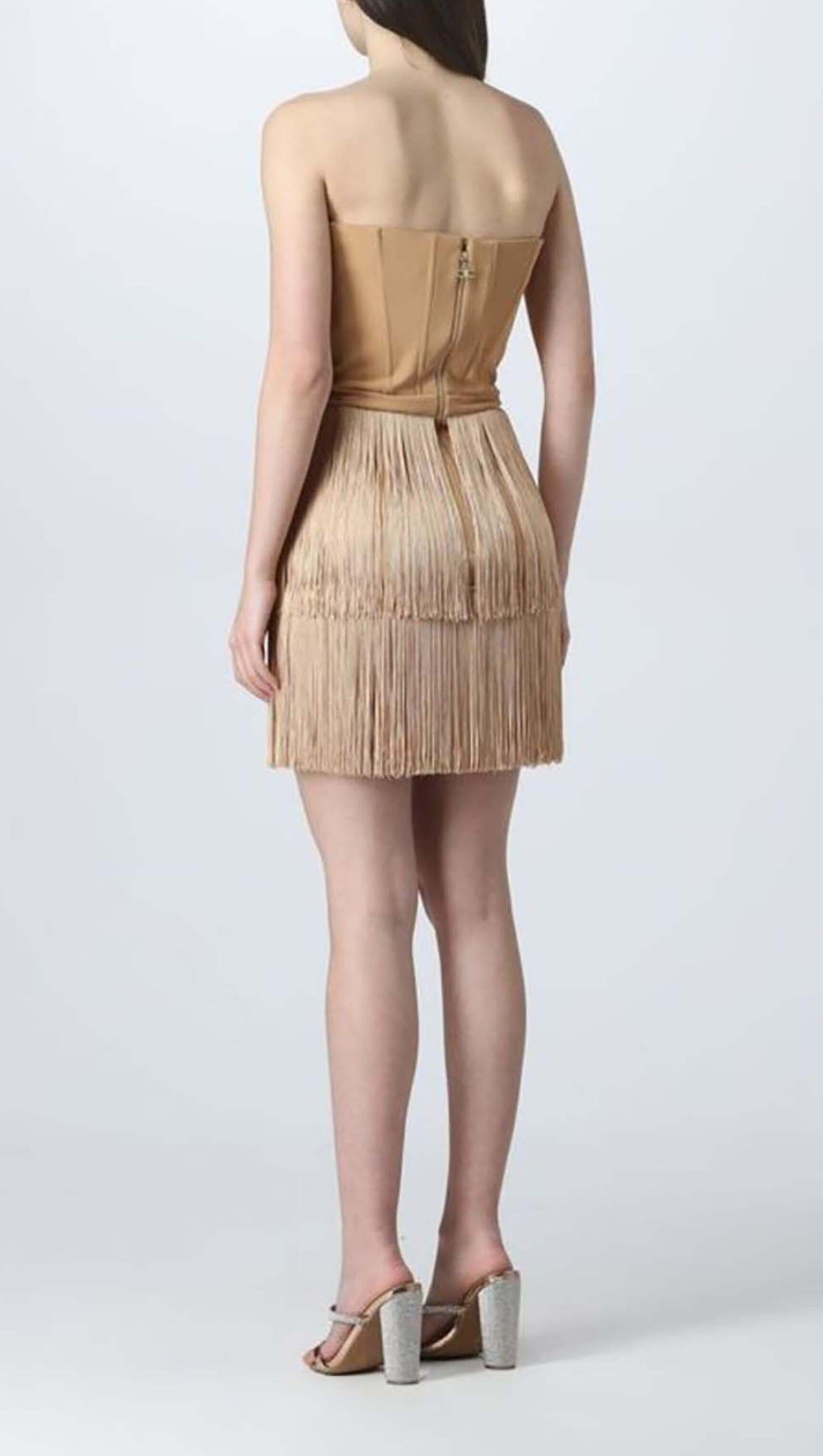 BANDEAU TASSEL MINI DRESS
